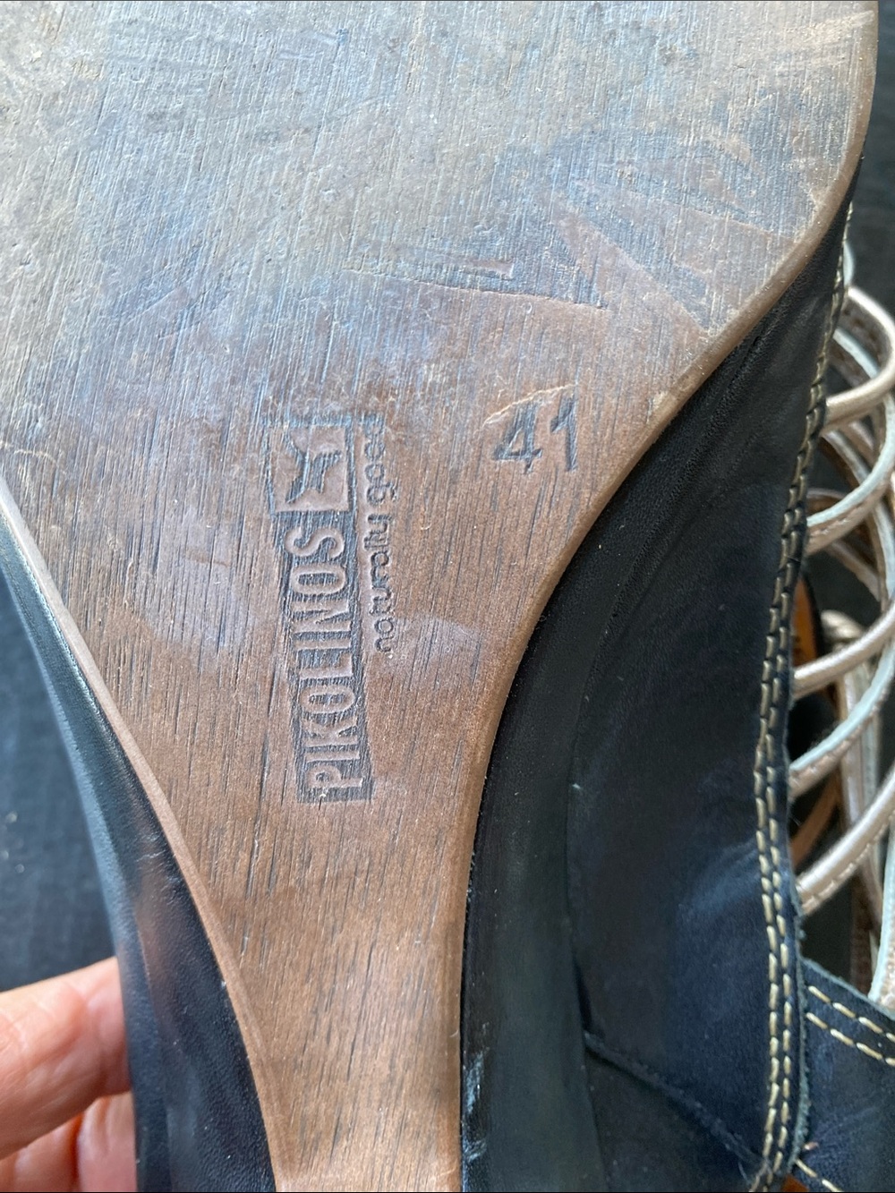 PIKOLINOS Black Leather Strappy Slingback Sandals - Picture 12 of 13
